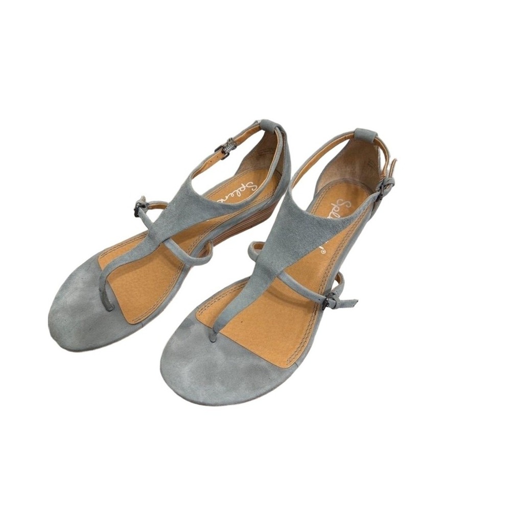 Splendid Sandals Womens 6.5 Light Blue Suede Strappy Feminine Summer Leather - Picture 3 of 7